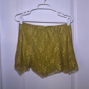 Green lace skirt
